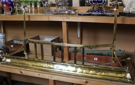 Brass fender & fire irons